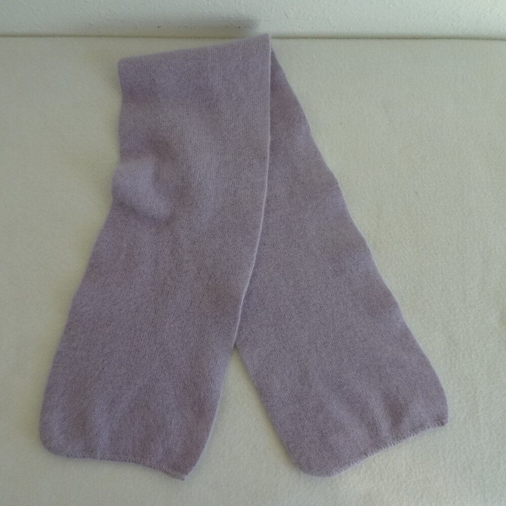 Vintage Angora and Lambs Wool Scarf 6.5” x 36” Purple Lilac Soft